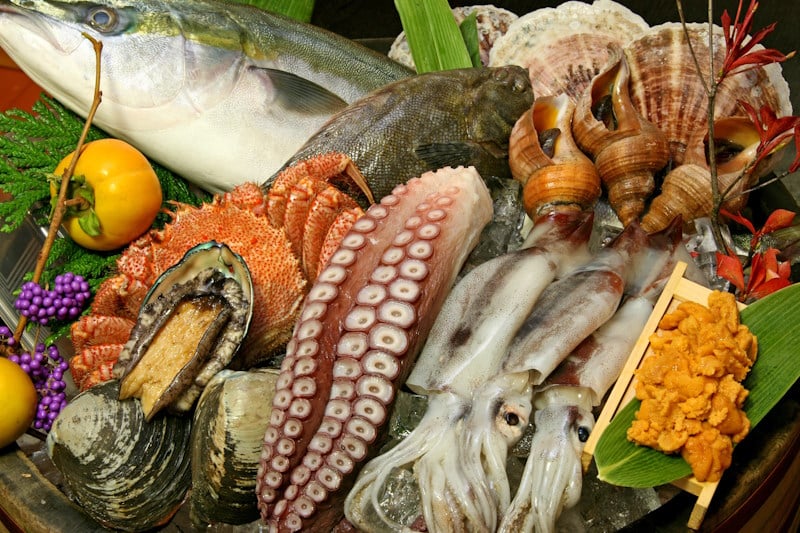 An assortment of fresh seafood