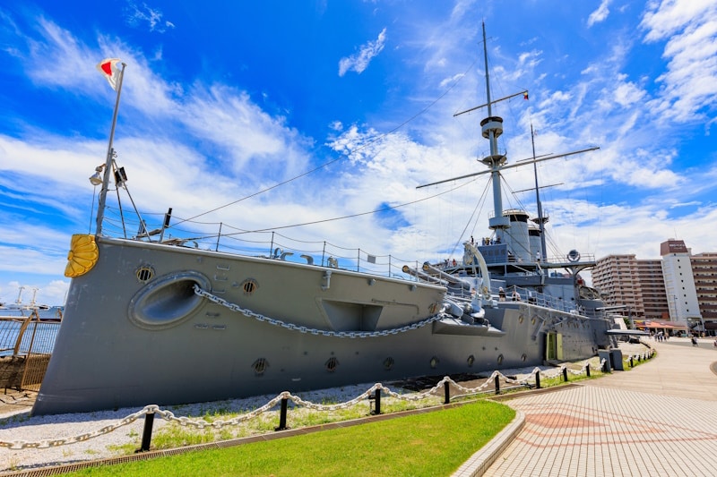 Mikasa, a warship used in the Russo-Japanese war. 