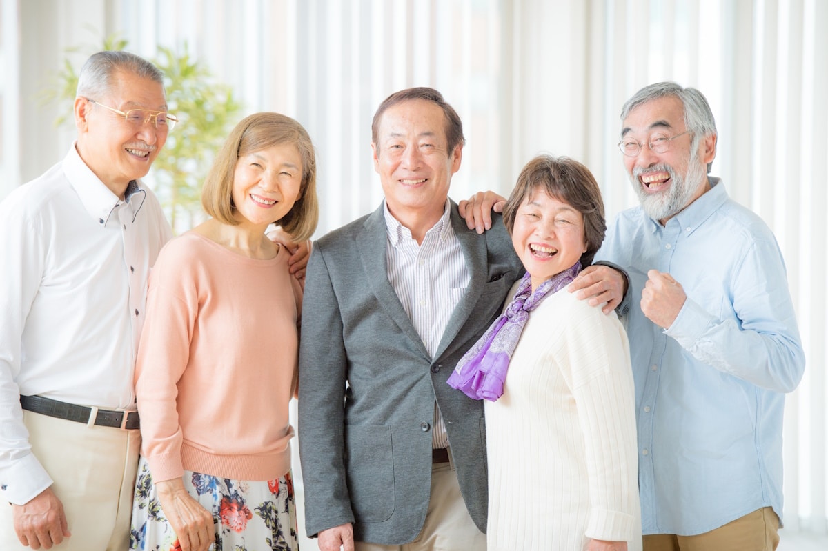 Happy elderly people