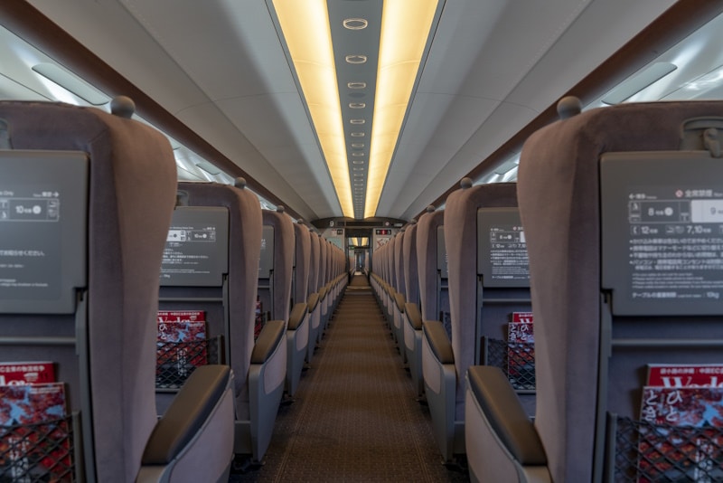 Seats on a Shinkansen train