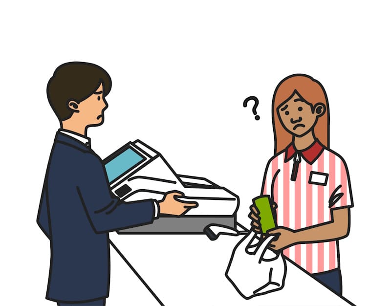 Combini clerk in Japan and customer unable to communicate 