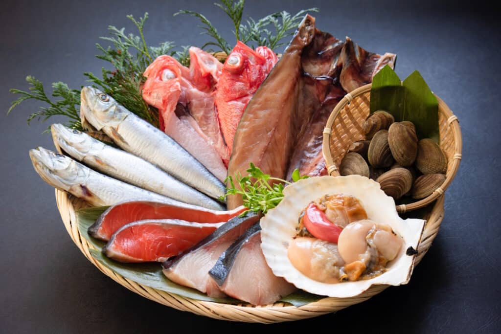 Assortment of seafood