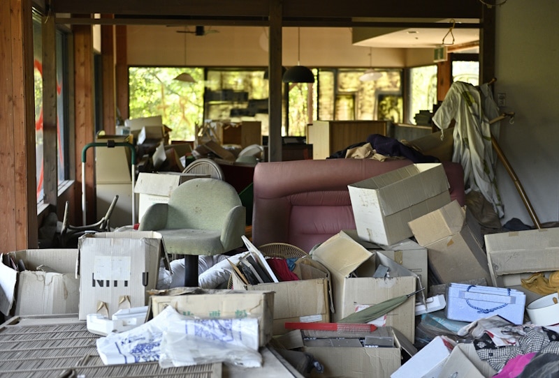 Abandoned property filled with junk