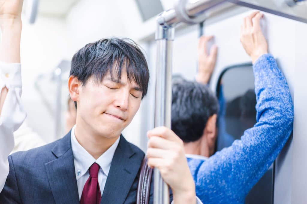 Passengers stuck on a train