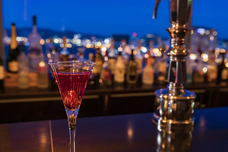 Skyline view from a bar