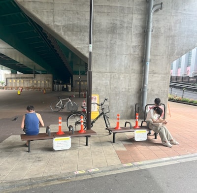 Benches in Nakai, Shinjuku