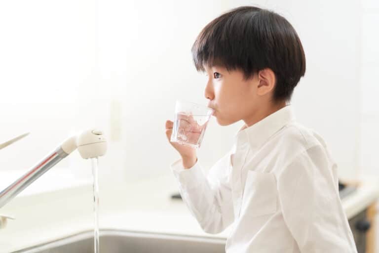 Japanese kid drinking water