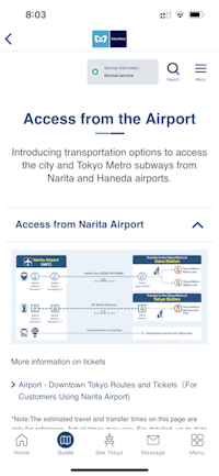 Tokyo Metro for Tourists app