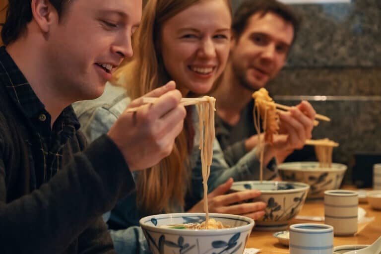 People eating ramen in Japan - Tokyo 3rd best foodie city