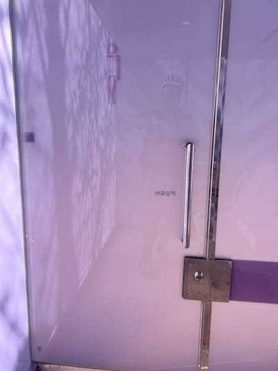 Tokyo Toilet - transparent toilet in Shibuya - view from inside