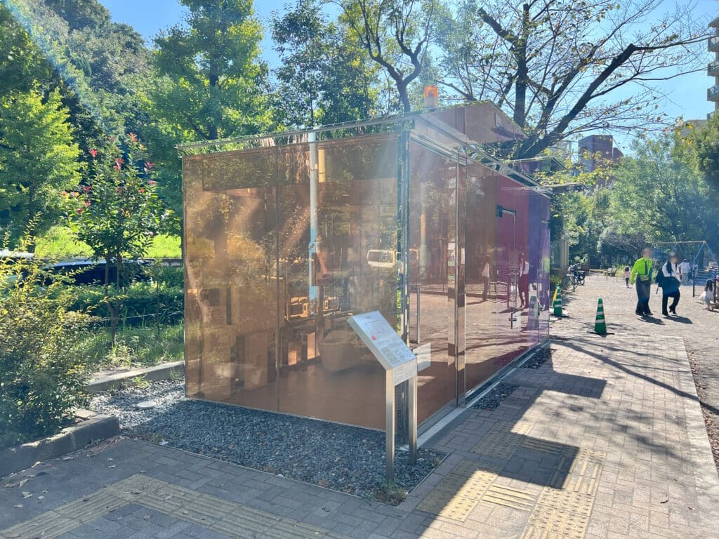 Tokyo Toilet - transparent toilet in Shibuya