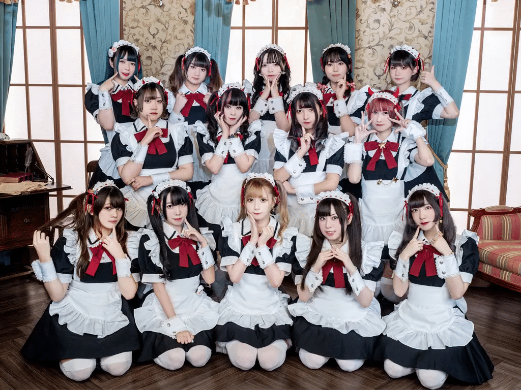 The staff at Tsukuyomi Akihabara Maid Cafe