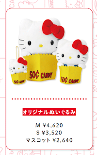 The highest-priced item for sale at the Tokyo National Museum's Hello Kitty exhibit - a Hello Kitty in a 50 cent candy box.