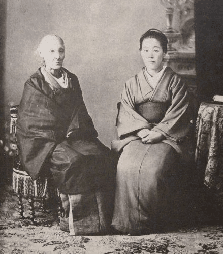 Kusumoto Ine and her daughter, Takako
