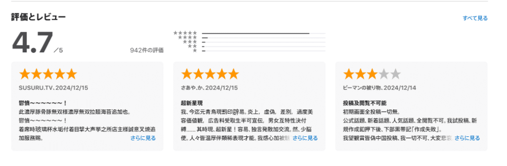 Tsuita reviews, all in Pseudo-Chinese