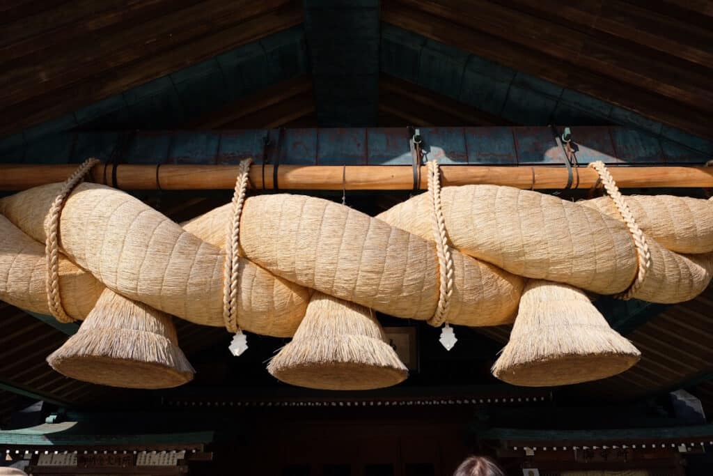 Shimenawa at a Shinto shrine