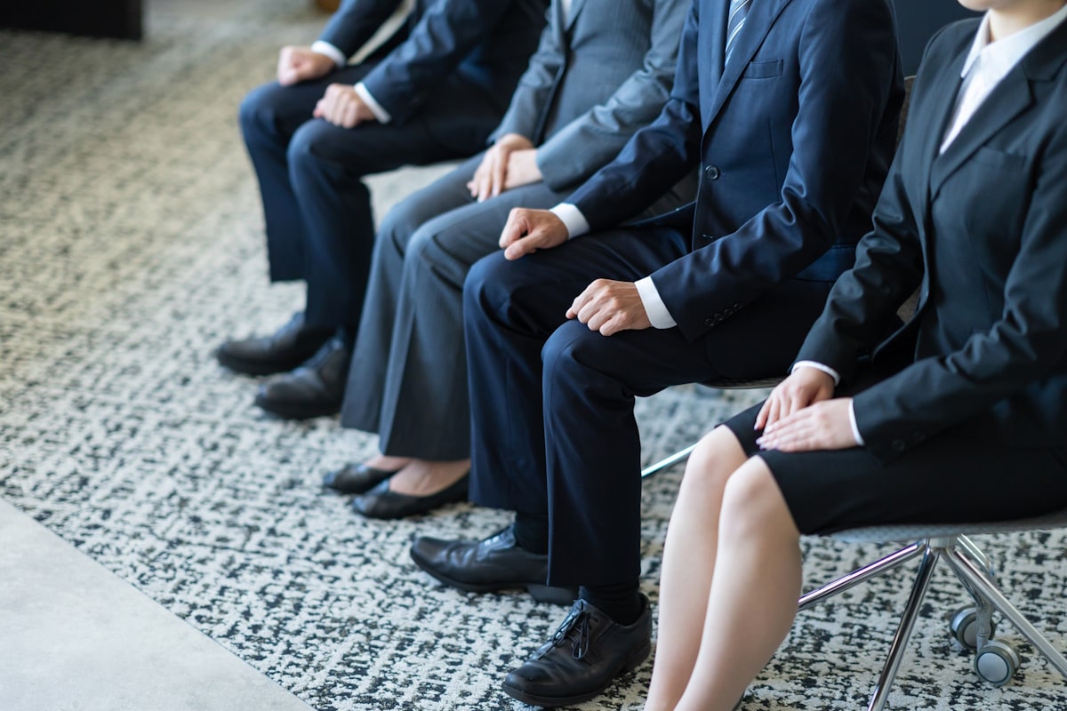 People sitting for interviews