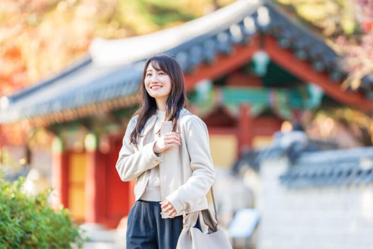 Woman on a solo travel adventure