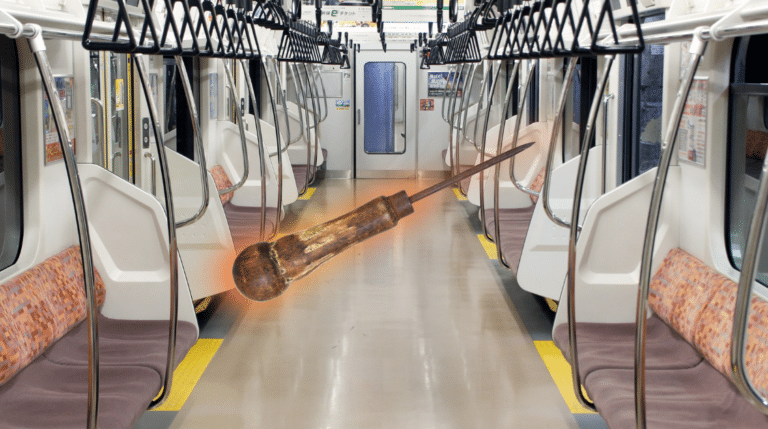 Ice pick attack on train