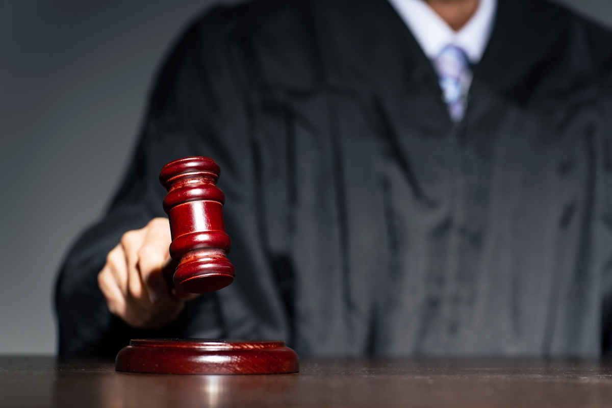 Judge banging gavel