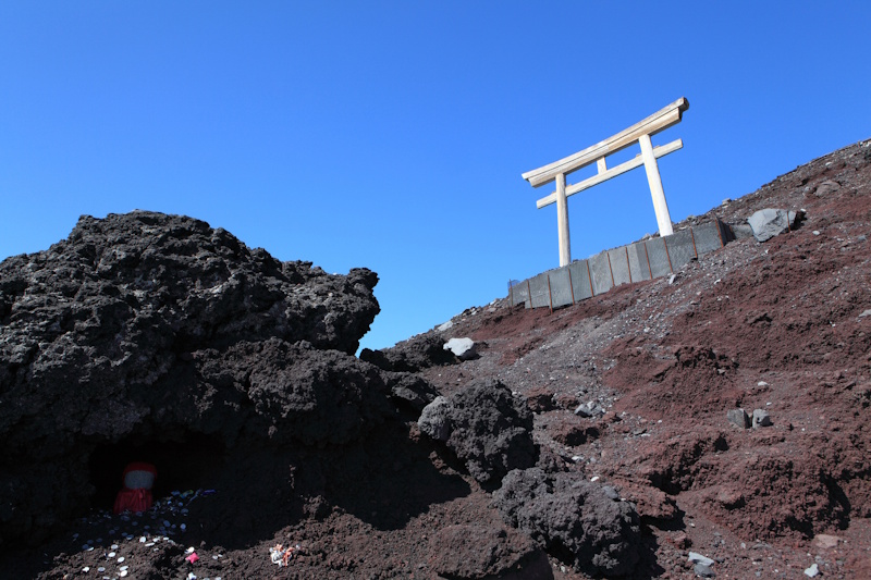 Torii gate near the 8th Station on Mt. Fuji.