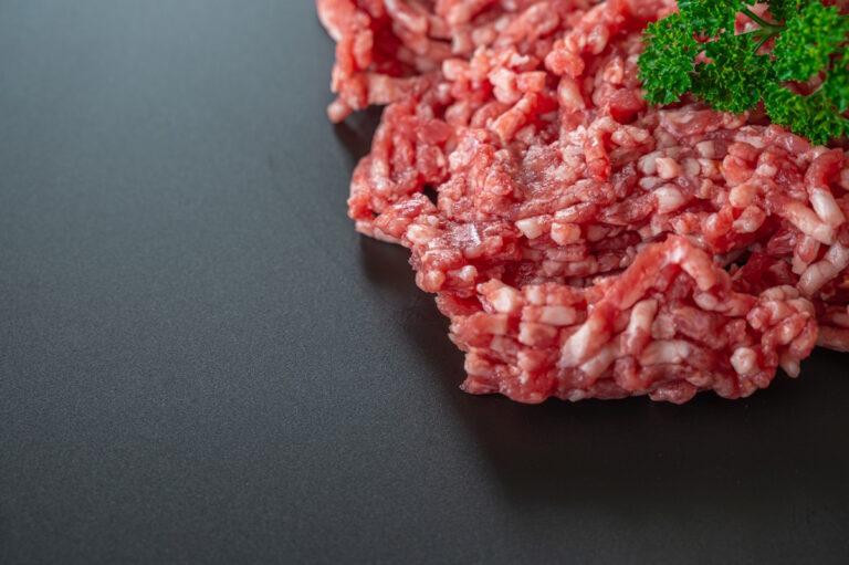 Raw hamburger meat