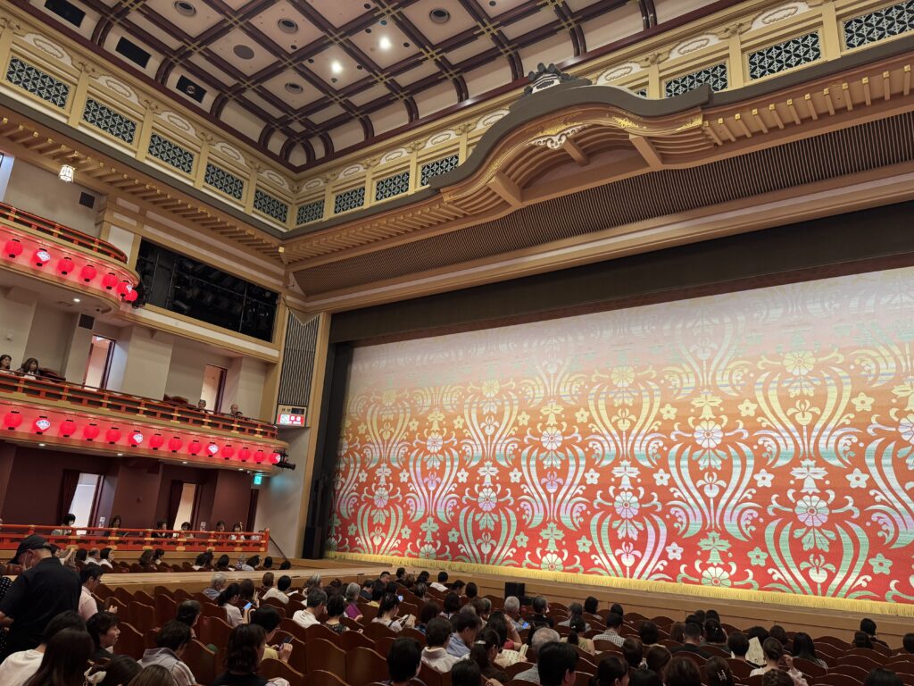The interior of the Minami-za kabuki theater in Kyoto.