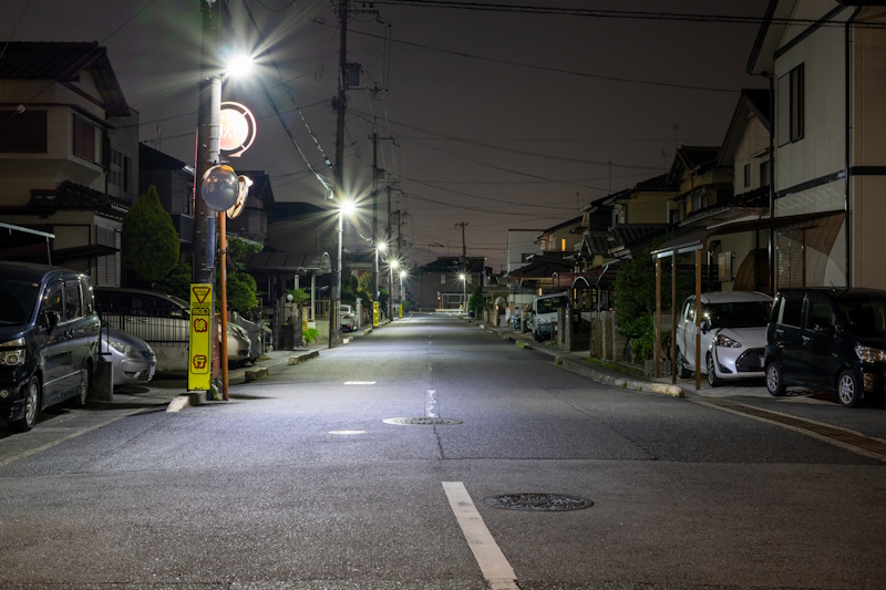 Dark street at night