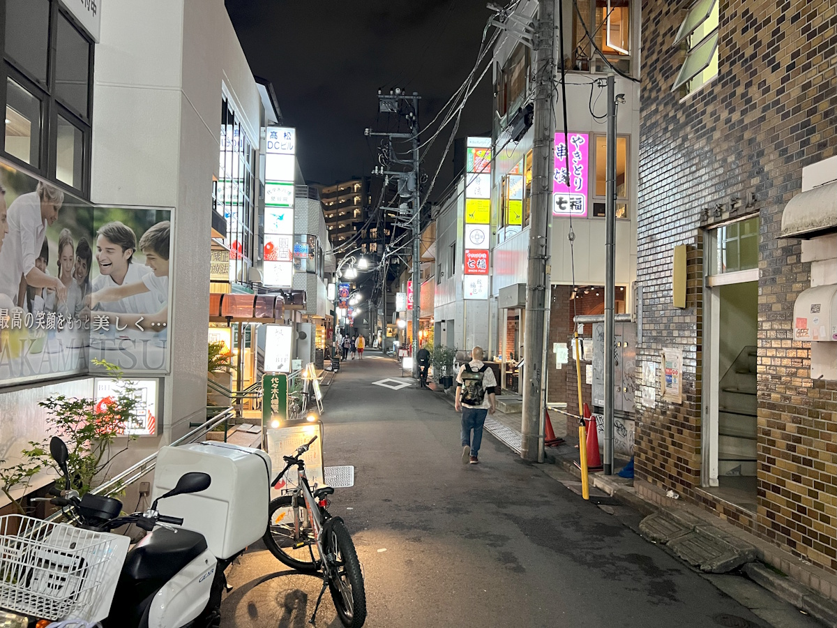 Side street off of the Hachiman Shopping Arcade