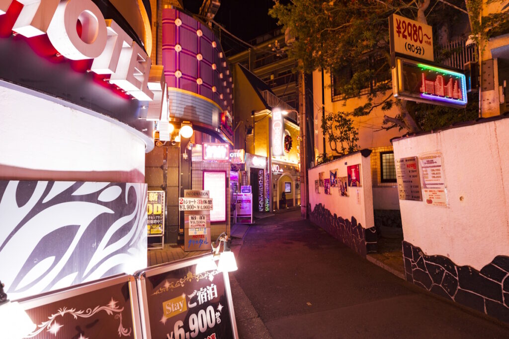 Love hotel district near Uguisudani Station, Tokyo