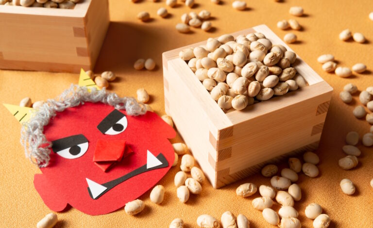Picture of an oni mask and beans