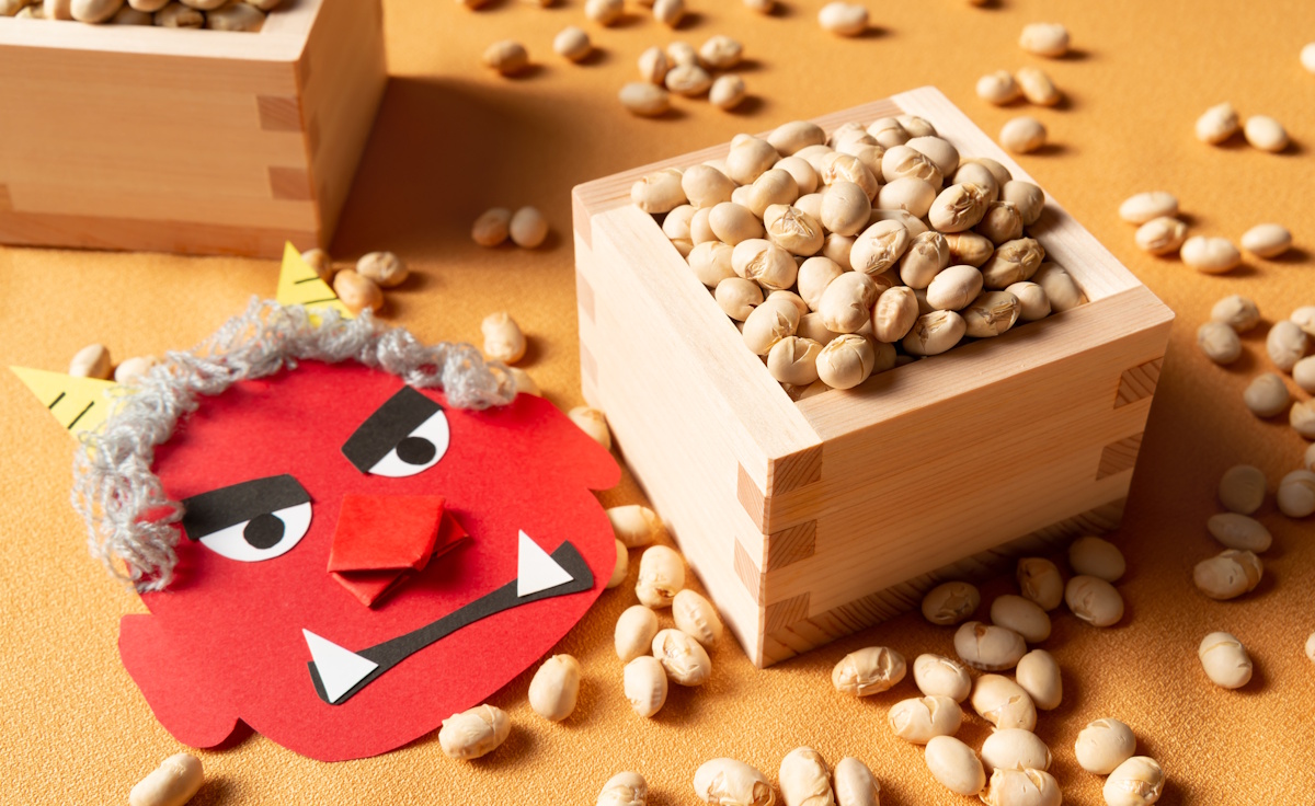 Picture of an oni mask and beans
