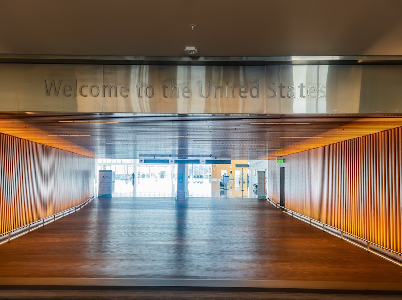 Immigration at Sea-Tac International Airport, Washington State, United States