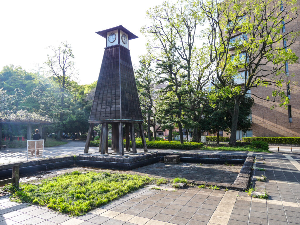 The clock tower at Kiyosumi Park