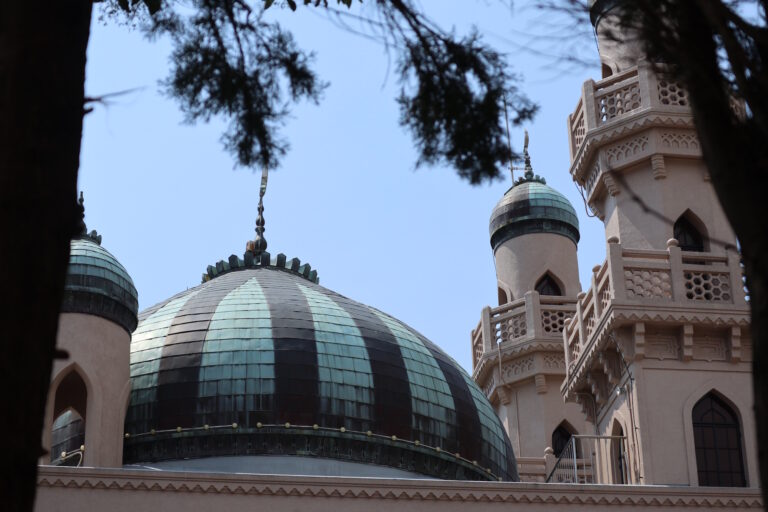 The dome and building of the Kobe Muslim Mosque, which is the first mosque in Japan